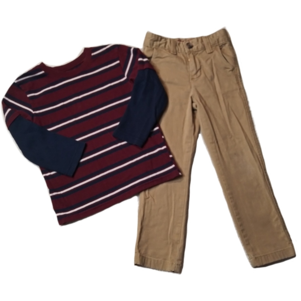 Arizona Jean Co burgundy navy blue striped size 4t